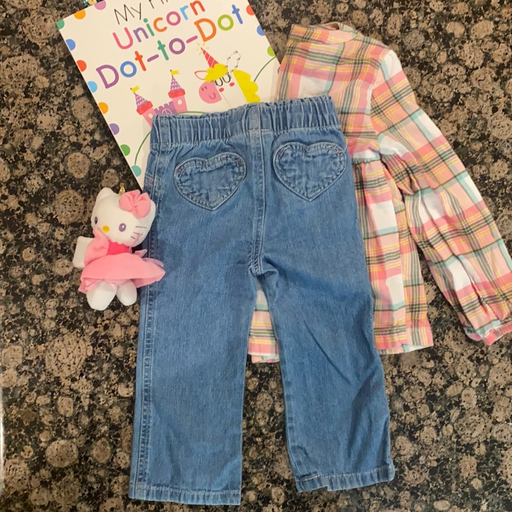 Jumping Bean pull-on heart bottom jeans